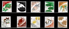 Japan 2019 Winter Traditional Colors 63Y Complete Used Set Sc# 4357 a-j