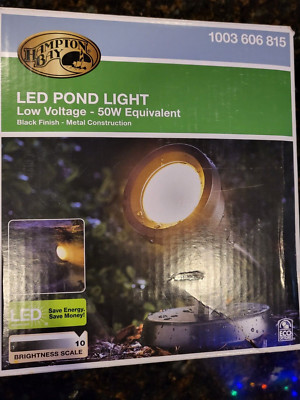 Hampton Bay Low-Voltage Black Outdoor Integrated LED Pond Light 50W Equivalent