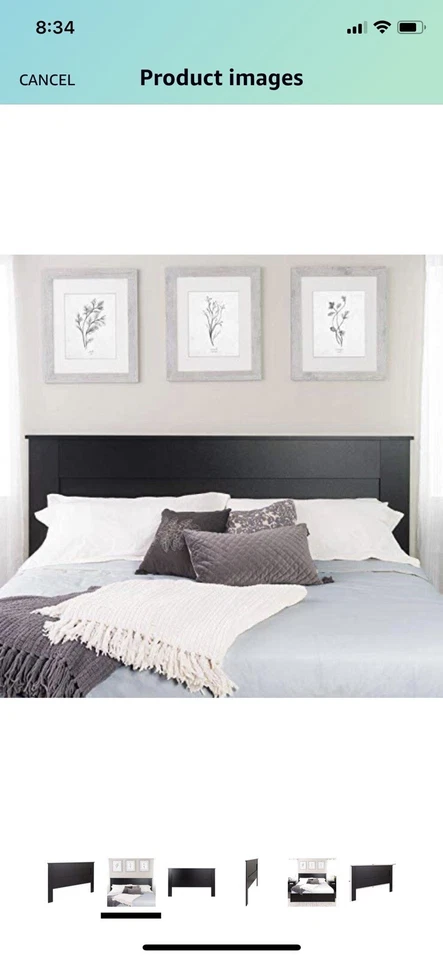 Cabecero de panel plano Prepac King en negro Foto 2 de 4