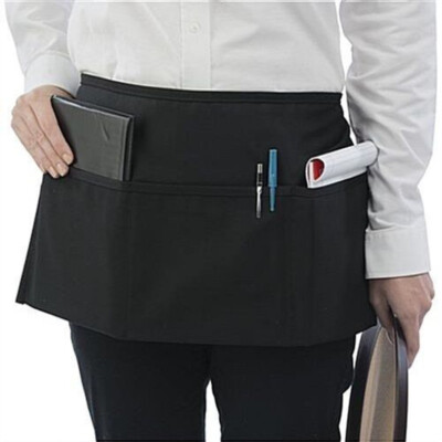 2-Pack Black Waist Aprons With 3 Pockets – Perfect For Waiters, Servers, Chefs, Men & Women