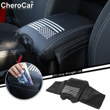 Center Console Armrest Pad Cover Storage Pu Bag For Jeep Wrangler Jk Jku 11-18