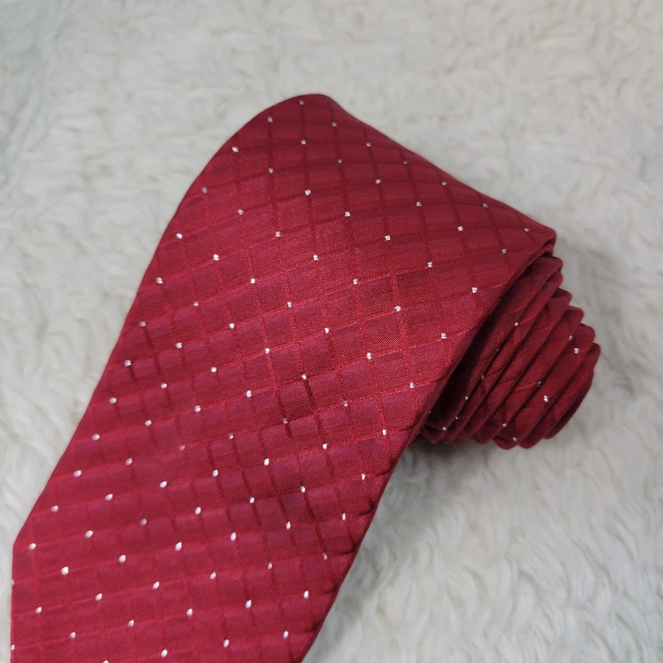 John Ashford Silk Blend Necktie Men's Foulard Diamond Shimmer Metallic Holiday - Image 3 of 4