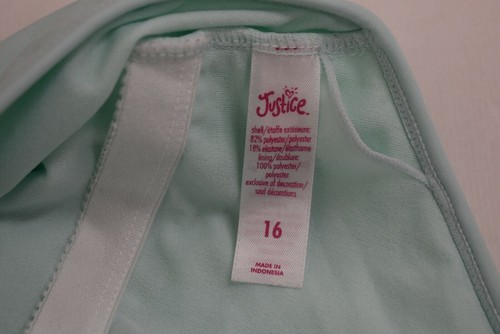 Justice Girls Halter Neck Sleeveless Sequins Open Back Swimsuit One Piece 16 - Picture 7 of 8