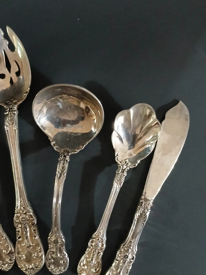 Juego de utensilios para servir chapados en plata de toalla de colección 8 piezas Foto 3 de 4