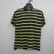 Polo By Ralph Lauren Shirt Mens Size L Yellow Striped Short Sleeve Casual Cotton