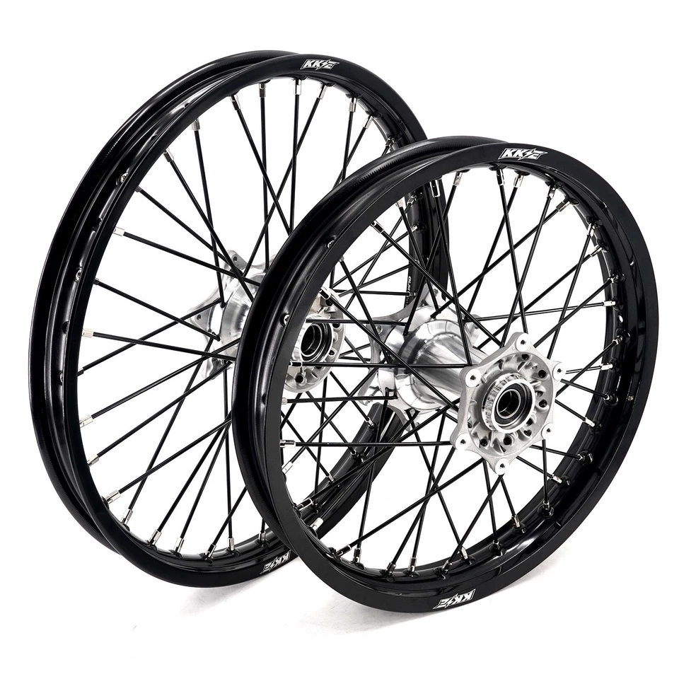 KKE 21/18 Cast Wheels Rims Set for KTM SX SXF XC EXC EXC-F 2003-2026 Black Hubs - image 4 of 4