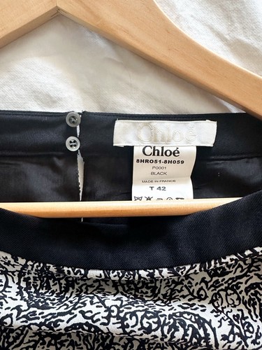 Vestido recto Chloe blanco y negro de seda y lana - Talla: 42 - PVP: más de $2,000 - Imagen 3 de 4