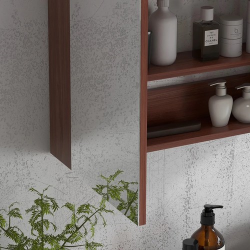 Double Door Bathroom Mirror Cabinet, Wall Mounted Bathroom Storage Cabinet - Picture 12 of 12