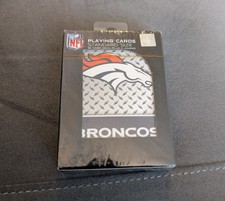 NFL Denver Broncos Playing Cards Deck - Logo on Diamond Plate Design - Sealed