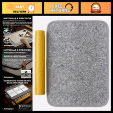 Calligraphy Felt Mat 19.7"x27.5" - Stitched Edges, Roll Up Desk Pad, Ink Absorpt