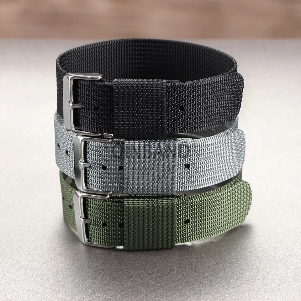 Correa de reloj de nailon impermeable de nailon balístico de una pieza correas de reloj militar Foto 4 de 4