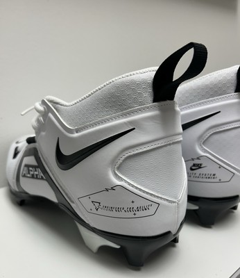 Size 12 Wide-Nike Alpha Menace Pro 3 White Black Football Cleats