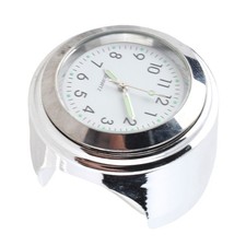 ~Montre Ronde De Montage De Moto Blanche En Aluminium Lumineuse Universelle Po