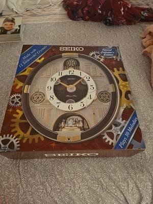 SEIKO MELODIES IN MOTION BREAK FACE CLOCK SWAROVSKI CRYSTALS SPECIAL EDITION NEW
