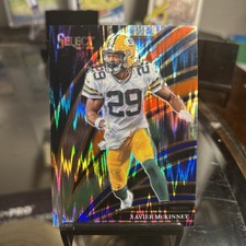 2025 Panini Select - Club Level Xavier McKinney #266 Red & Blue Shock Prizm