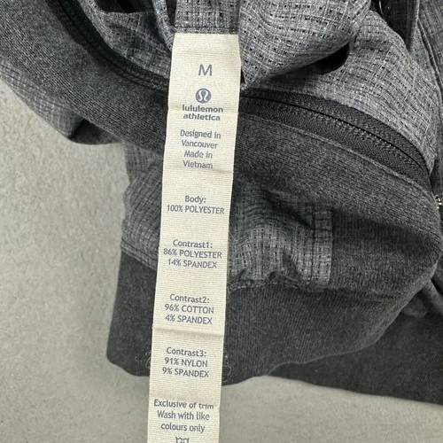 Lululemon Jacket Men Medium Gray Performance Reversible Half Zip Pullover Hood M image 6