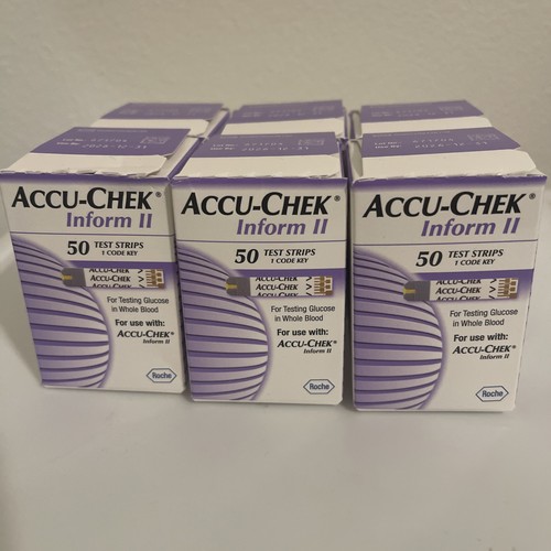 6 Boxes Accu-Chek Inform II Blood Glucose Test Strips 50/Box Exp 12/31 ...