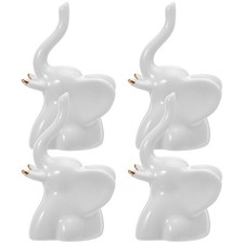 4 Pcs Ceramic Toilet Bolt Covers White Decorative Caps for Bottom of