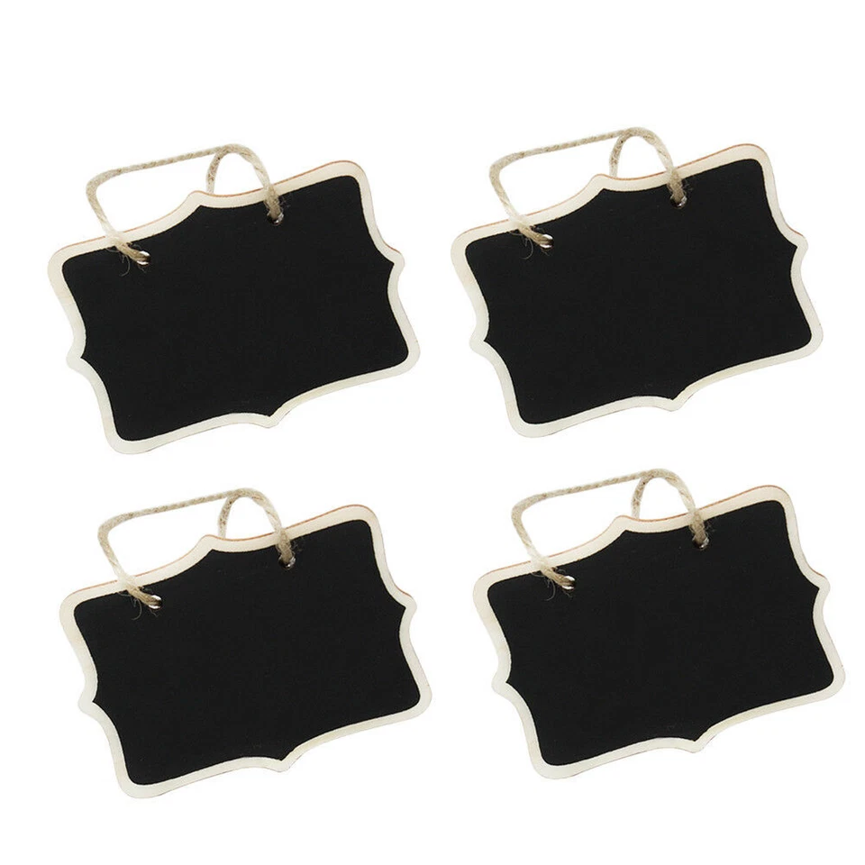 12x Mini Rectangle Chalkboards Double Sided Black Board for Message Signs Labels - Image 2 of 4