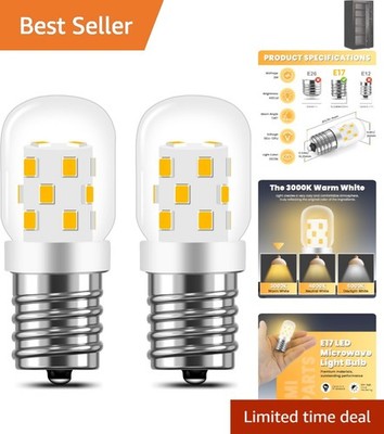 Eco-Friendly 3W E17 LED Bulb - Warm 3000K Light, 2 Pack for Kitchen Appliances