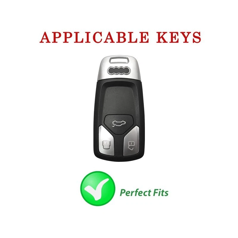 Metal Car Key Fob Case Cover For Audi Q5 TT A4 A5 Quattro RS S4 S5 B9 Q7 M4 TTS - Image 2 of 4
