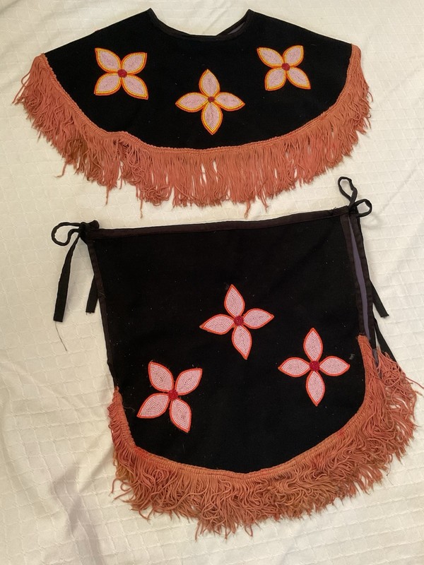 Native American Style beaded Cape And Apron Set
