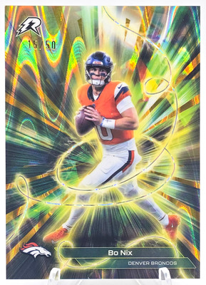 2025 Topps Resurgence Bo Nix Conductors Gold Power Surge Refractor /50 Broncos