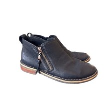 UGG Clementine Black Leather Ankle Boot Size 7 EU 38
