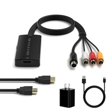 Dingsun HDMI to S-Video Converter RCA Adapter Support Black