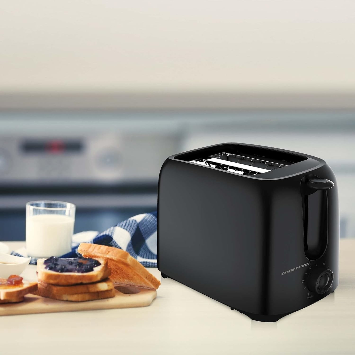 Ovente Classic Electric Toaster - 700W, 6 Settings, Perfect for Bread & Waffles