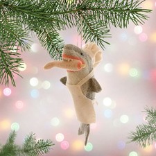 BON APPETIT SHARK ORNAMENT 6" Large Felt Stuffed Funny Eating Leg Christmas Tree