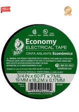 Duck Brand Economy Electrical Tape, 3/4-Inch by 60 Feet, Single Roll, Black