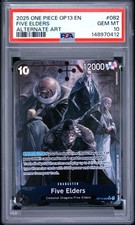 2025 ONE PIECE OP13-CARRYING ON HIS WILL ALTERNATE ART #082 FIVE ELDERS PSA 10