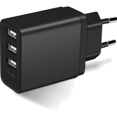 USB Stecker, 3-Port USB Ladegerät, Schnellladegerät, 5V 3,1A, Netzteil, Steck...