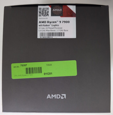 AMD Ryzen 9 7900 Prozessor Radeon Grafik intergrierte, 12 Kerne/24 Threads, OVP