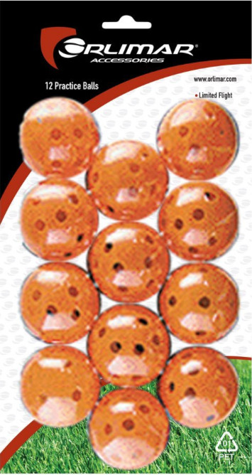 ORLIMAR Practice Golf Balls with Holes, Limited Flight Plastic Golf Balls Orange