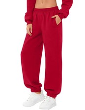 Sweatpants Women Fleece Joggers Wide Leg Sweat Pants Baggy Gym Workout Sweatp...