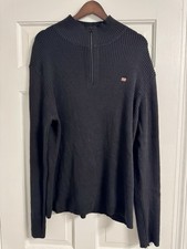 VTG Ralph Lauren Sweater Mens XXL Quarter Zip American Flag Polo Jeans Co Heavy