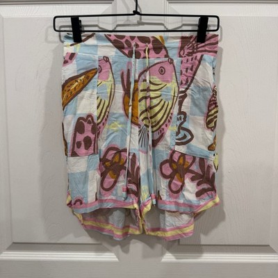 Maaji Medium Shorts Fish Lobster Floral Print Drawstring Beach Summer
