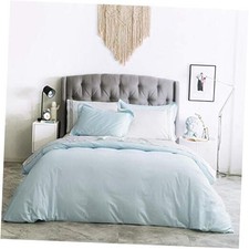 Baby Blue Duvet Cover 100 Cotton 3 Pcs Set 1 Classic Light Queen Powder Blue