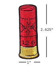 Iron on Patch Shotgun Shell Hunting Embroidered Emblem Applique Ammo Shoot