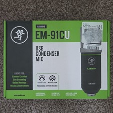 Mackie EM-91CU Cardioid USB Condenser Mic Kit w/ Shock Mount, USB Cable