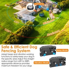Electric Wireless Dog Fence System Waterproof Rechargeable Training Collar Range
