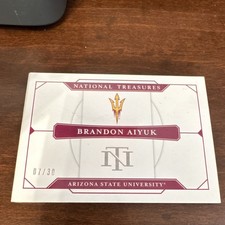 Panini National Treasures Brandon Aiyuk Booklet Patch Auto /30 Sun Devils