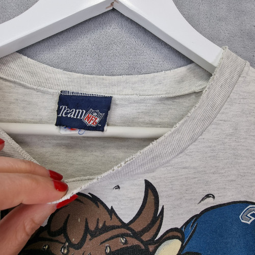 Taz NFL Dallas Cowboys T-Shirt Herren Large Grau 1994 Looney Tunes Vintage - Bild 9 von 21