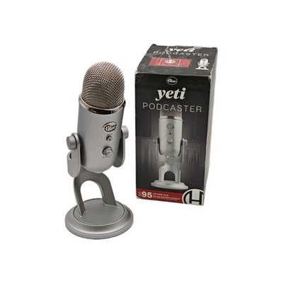 Blue Yeti USB Mikrofon Silber Streaming Podcast 4 Modi OVP stark beschädigt Neu.