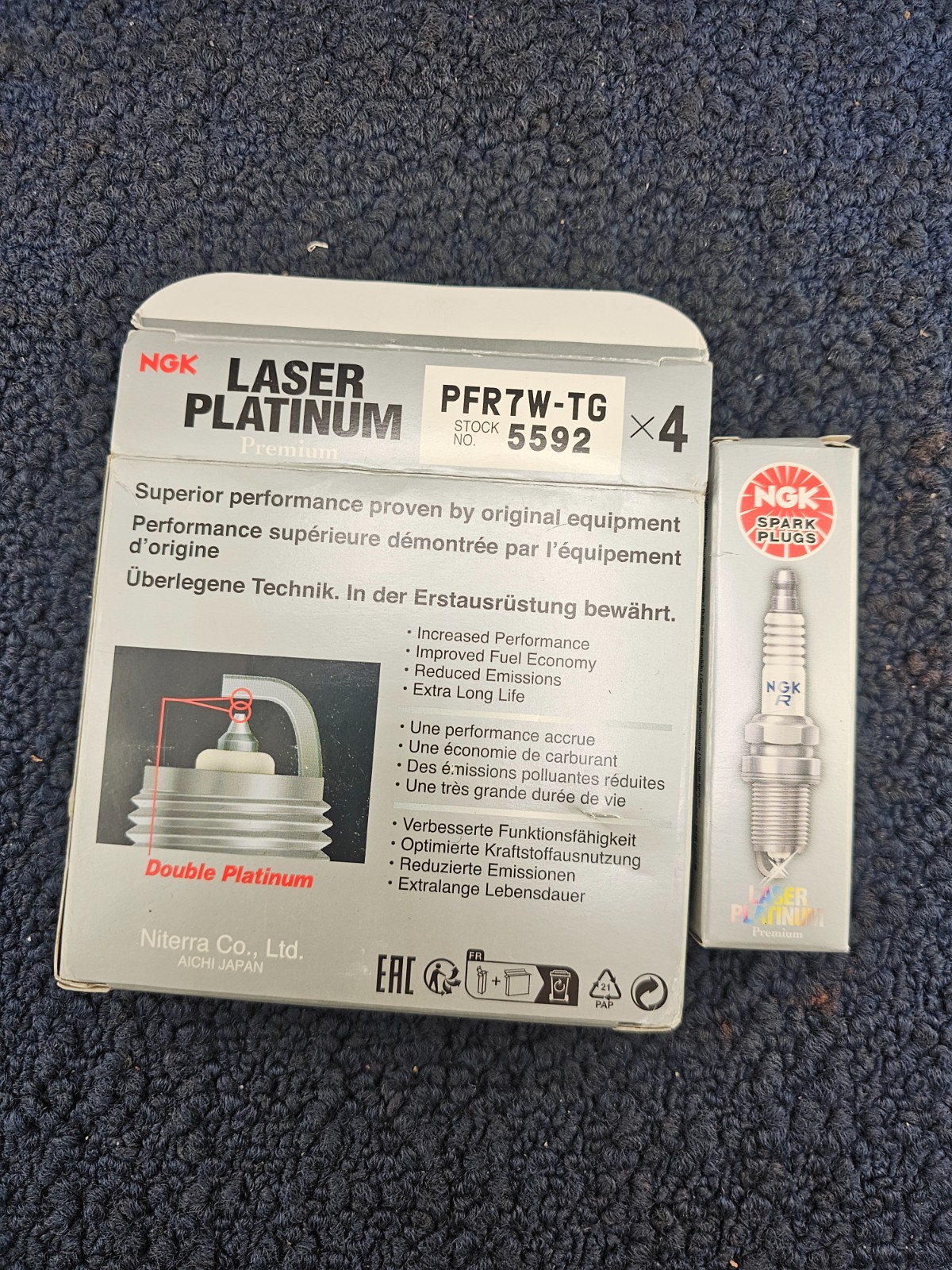 QTY 4 NGK PFR7W-TG 5592: Spark Plug Laser Platinum For Audi A4 3.2 2007-2009