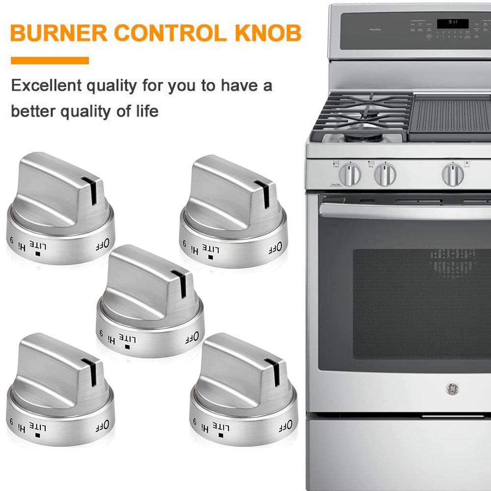 5 Pack Control Knob Assembly WB03X24818 For GE JGBS66REK3SS Gas Range Knobs
