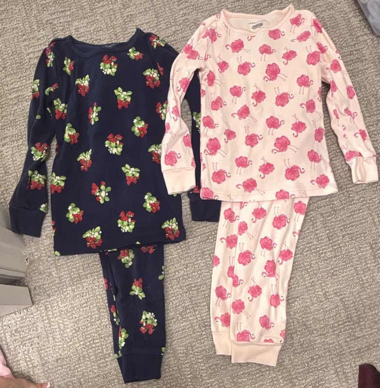 Janie and Jack Girls Size 5 Snug Fit 2-Piece Cotton Knit Pajama Set