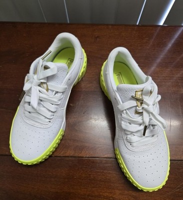 PUMA Cali Low 369155-19 Women's Size 8,5 Shoes White Neon Platform Sneakers